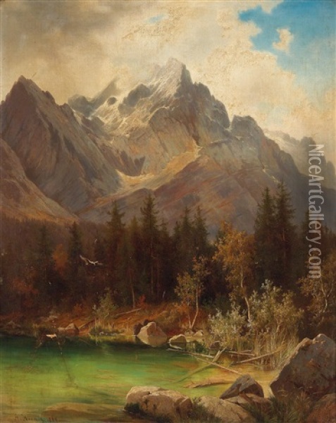 Alpenlandschaft Oil Painting - Alois Kirnig