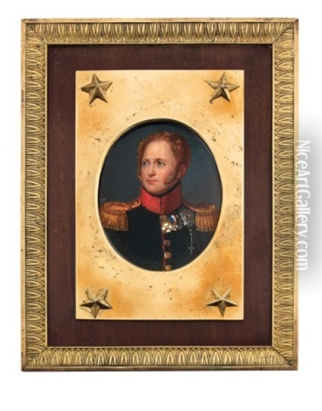 Portrait D'alexandre I, Empereur De Russie, En Uniforme De Colonel D'un Regiment De La Garde Oil Painting - Henri Benner