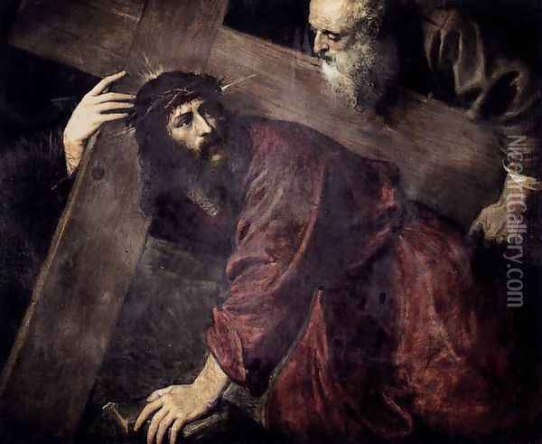 Christ Carrying the Cross c. 1565 Oil Painting - Tiziano Vecellio (Titian)