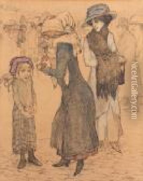 Asking For Alms Oil Painting - Leo Gestel