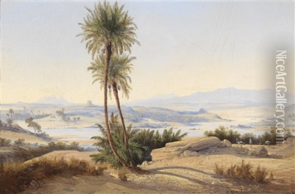 Melec El Naser In Der Provinz Sukot Im Sudlichen Nubien Oil Painting - Friedrich Otto Georgi
