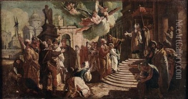 Presentazione Di Maria Al Tempio Oil Painting - Francesco Salvator Fontebasso