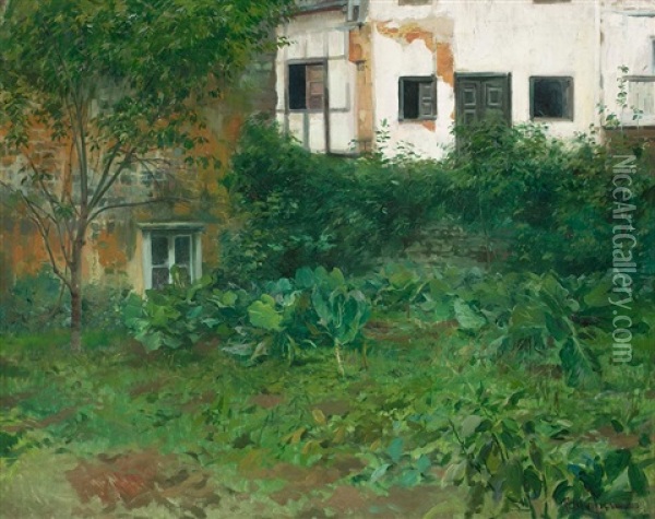 Sinfonia Verde (coles, Santillana) Oil Painting - Eliseo Meifren y Roig