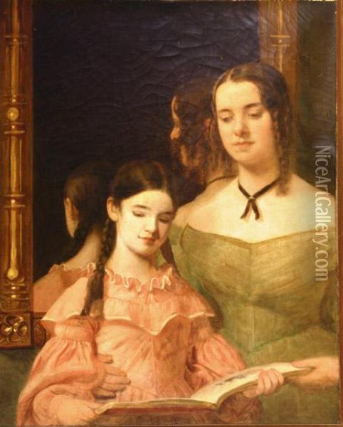 Portrait Of Jane Ann Hutchins And Her Daughter Oil Painting - Francis Alexander