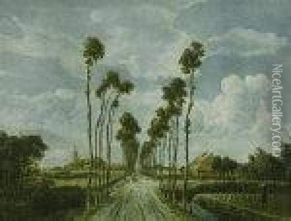 The Avenue, Middelharnis Oil Painting - Meindert Hobbema