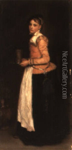 Une Femme Servant Un Rafraichissement Oil Painting - Gustave Jean Jacquet