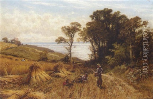 A Rest From The Harvest Oil Painting - Alfred Augustus Glendening Sr.