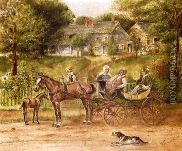 An Afternoon Carriage Ride Oil Painting - Thomas B. Worth