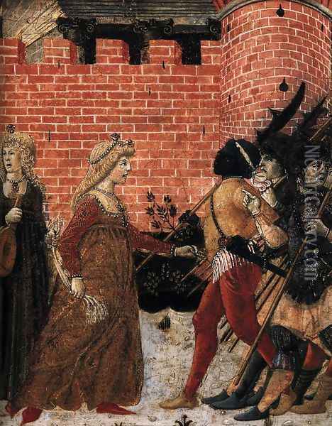 The Meeting of Jephthah and his Daughter (detail) c. 1470 Oil Painting - Benvenuto Di Giovanni Guasta