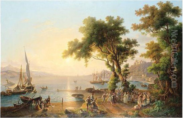 Mediterranean Capriccio Oil Painting - Pietro Della Valle