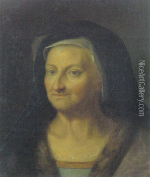 Portrait Einer Alteren Frau In Historischer Tracht Oil Painting - Balthazar Denner