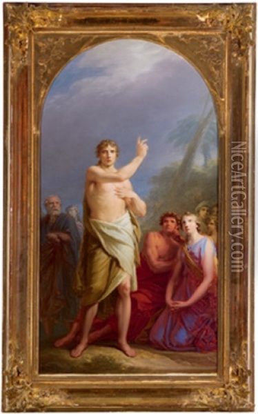 Die Predigt Johannes D.t. Oil Painting - Friedrich Heinrich Fueger