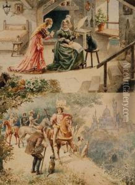 Les Comtes De Perrault Oil Painting - Adrien E. Marie