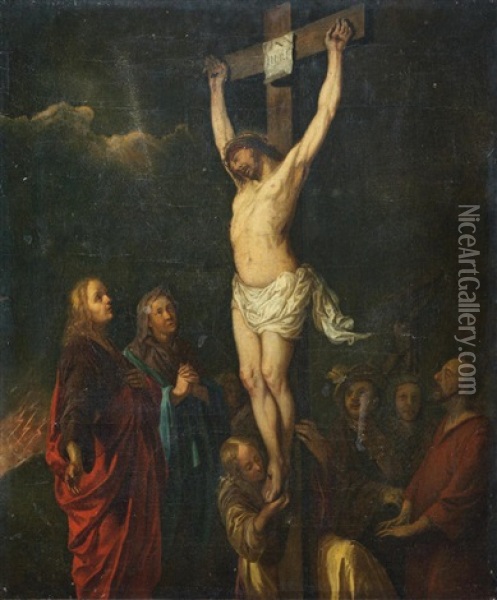 The Crucifixion Oil Painting - Jan van Noordt