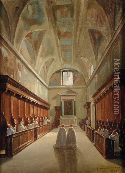 La Certosa Di San Martino A Napoli Oil Painting - Frans Vervloet