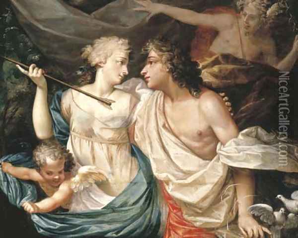 Venus and Adonis Oil Painting - North-Italian School