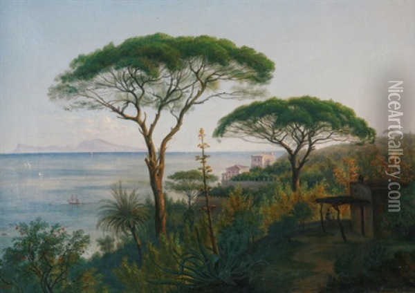 Abendstimmung An Der Kuste Des Golf Von Neapel Oil Painting - Christian Frederik Ferdinand Thoming