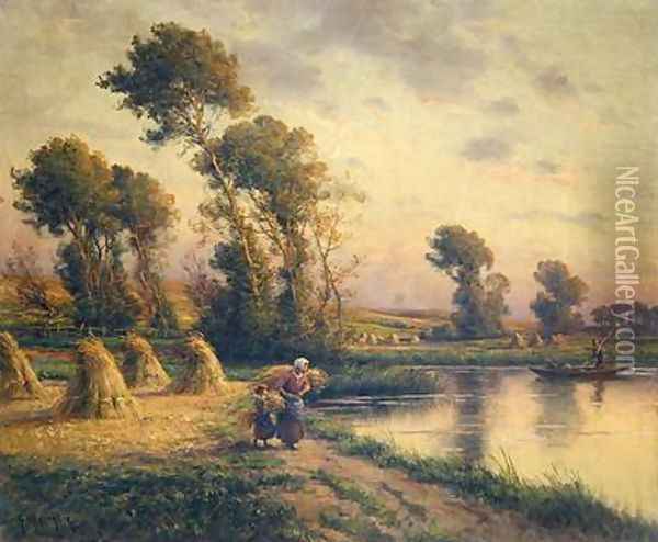 Rural Landscape Oil Painting - Georges-Philibert-Charles Maroniez