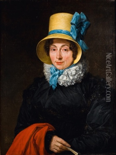Portrait De Dame Oil Painting - Charles-Pierre Verhulst