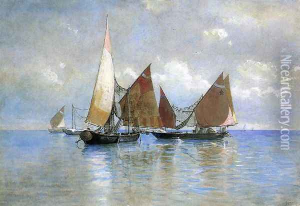 Venetian Fishing Boats Oil Painting - William Stanley Haseltine
