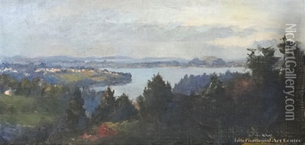Auckland Harbour Oil Painting - Horace Millichamp Moore-Jones