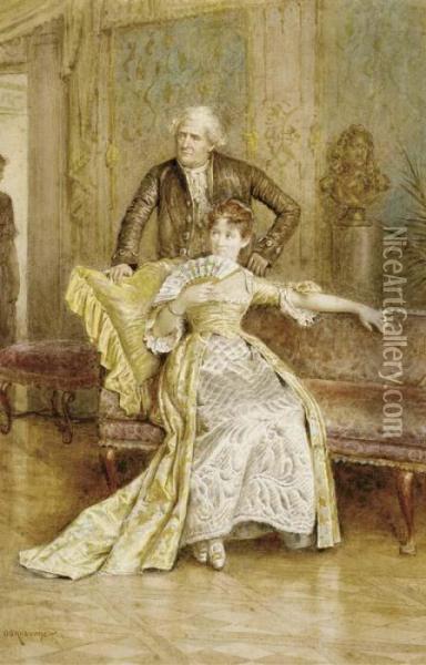 A Gentleman And A Lady In A Drawing Room Oil Painting - George Goodwin Kilburne