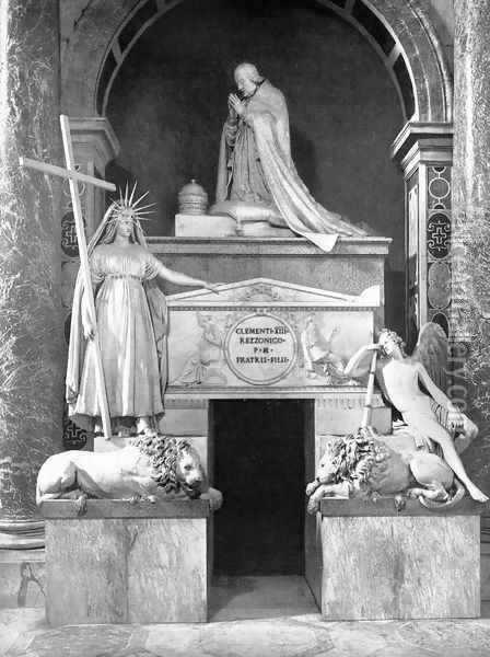 Tomb of Pope Clement XIII Oil Painting - Antonio Canova