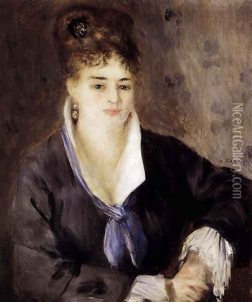 Woman In Black Oil Painting - Pierre Auguste Renoir