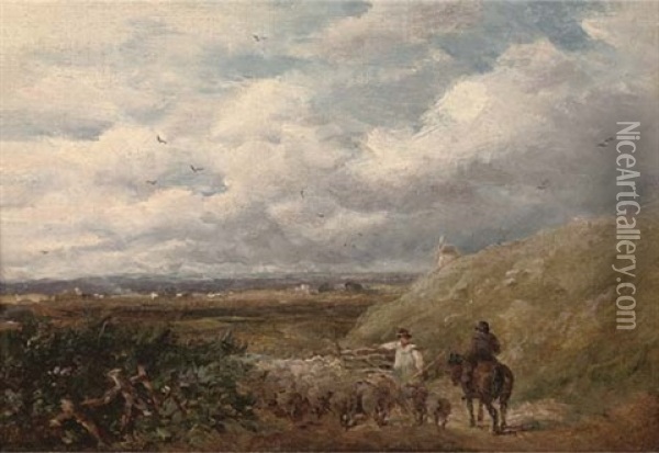 Changing Pastures Oil Painting - David Cox the Elder