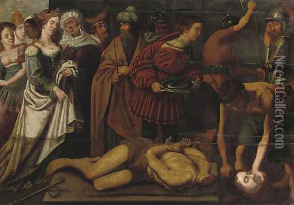 The beheading of Saint John the Baptist Oil Painting - Flemish School