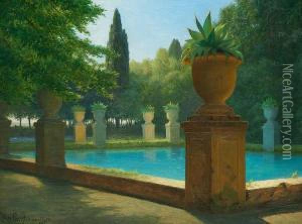 Loghetto Azzuro I Villa D'este Oil Painting - Vilhelm Pacht