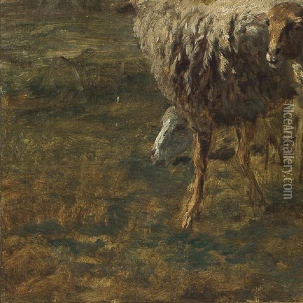 Le Troupeau De Moutons Oil Painting - Constant Troyon