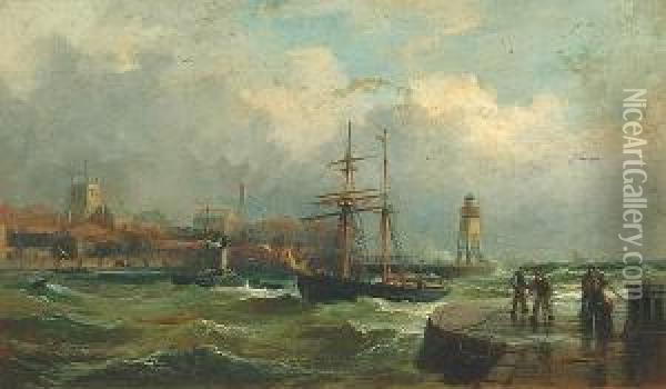 East Hartlepool Oil Painting - Robert Ernest Roe