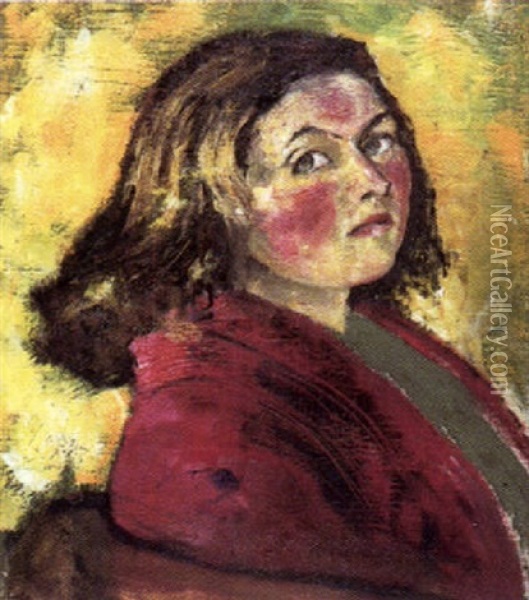 Portrat Der Malerin Sylvia Koller Oil Painting - Anton Faistauer