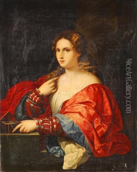 Portrait Of A Woman Oil Painting - Antonio Palma