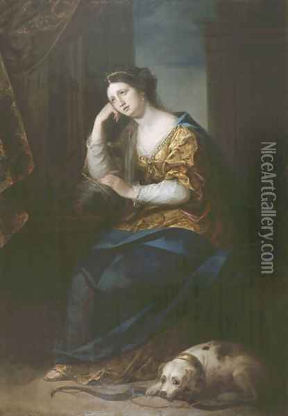 Penelope at her Loom Oil Painting - Angelica Kauffmann
