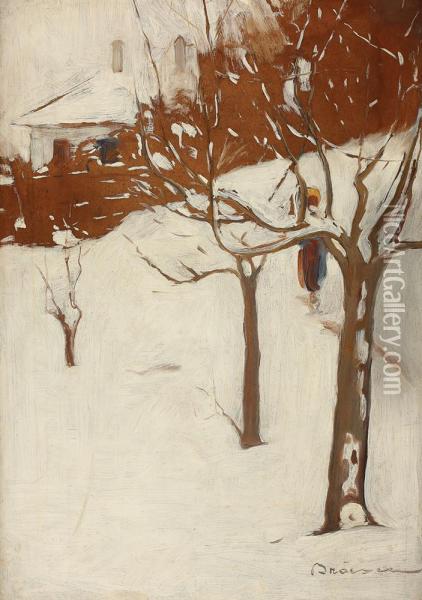 Winter Oil Painting - Dumitru Braescu