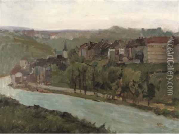 A View Of Bern And The River Aare, Switzerland Oil Painting - Isaac Israels
