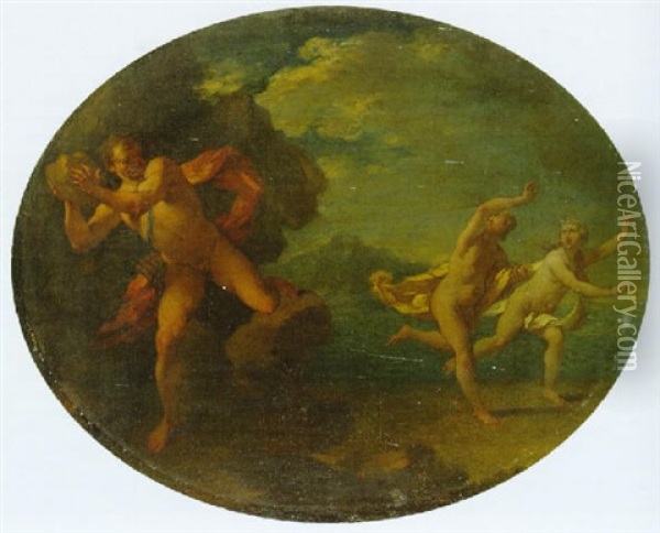 Acis And Galatea Fleeing The Giant Polyphemus Oil Painting -  Parmigianino (Michele da Parma)