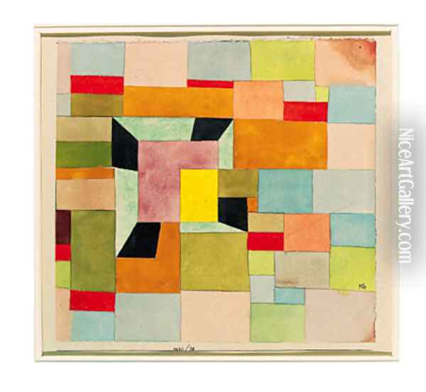 Aufgeteilte Farbvierecke Oil Painting - Paul Klee