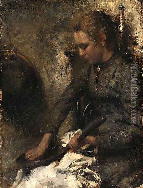 Woman Oil Painting - Albert Roelofs