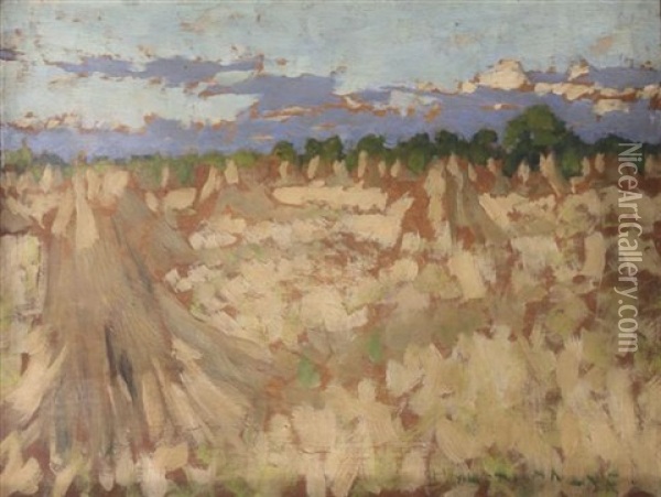 Sketch Of A Cornfield Oil Painting - Henry Herbert La Thangue