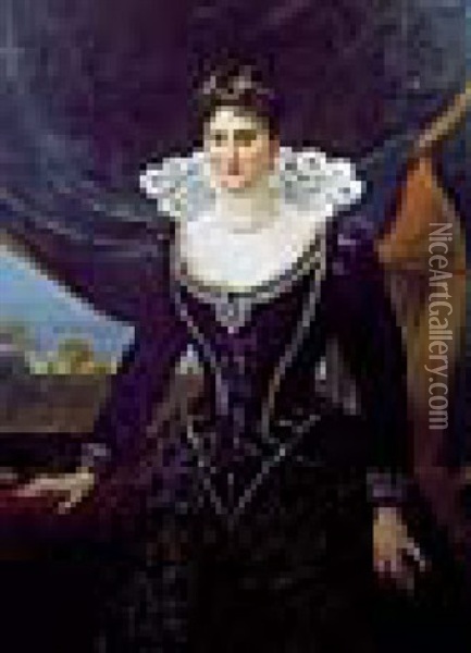 Portrait De Femme En Habit Renaissance Oil Painting - Ernest-Ange Duez