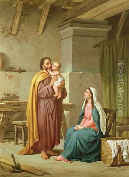 The Holy Family in St Josephs Workshop Oil Painting - Pietro Pezzati