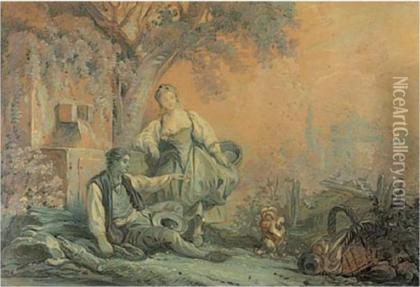 L'education Du Chien Oil Painting - Jean-Baptiste Huet I