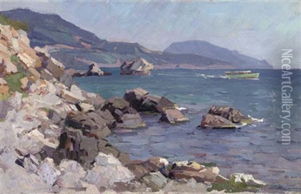The Coast Of Yalta In The Crimea Oil Painting - Konstantin Isstomin