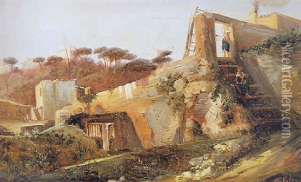 Ponti Rolli 10 Marzo 1837 Oil Painting - Nicola Palizzi