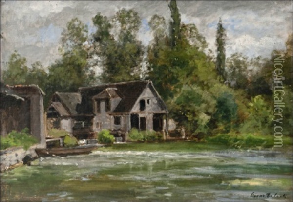 Joen Varrella (by The River) Oil Painting - Cesar De Cock