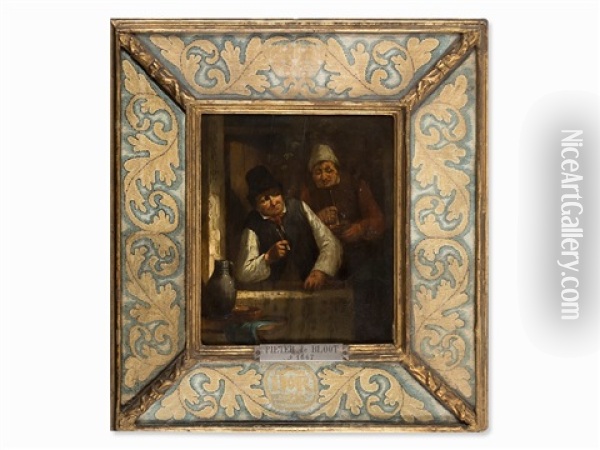 Genre Scene, 17th C. Oil Painting - Pieter de Bloot