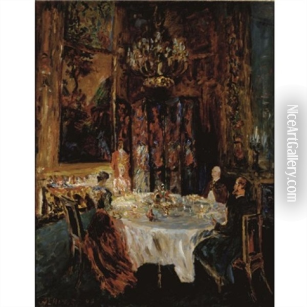 The Dinner Party Oil Painting - Alexis Paul Arapov